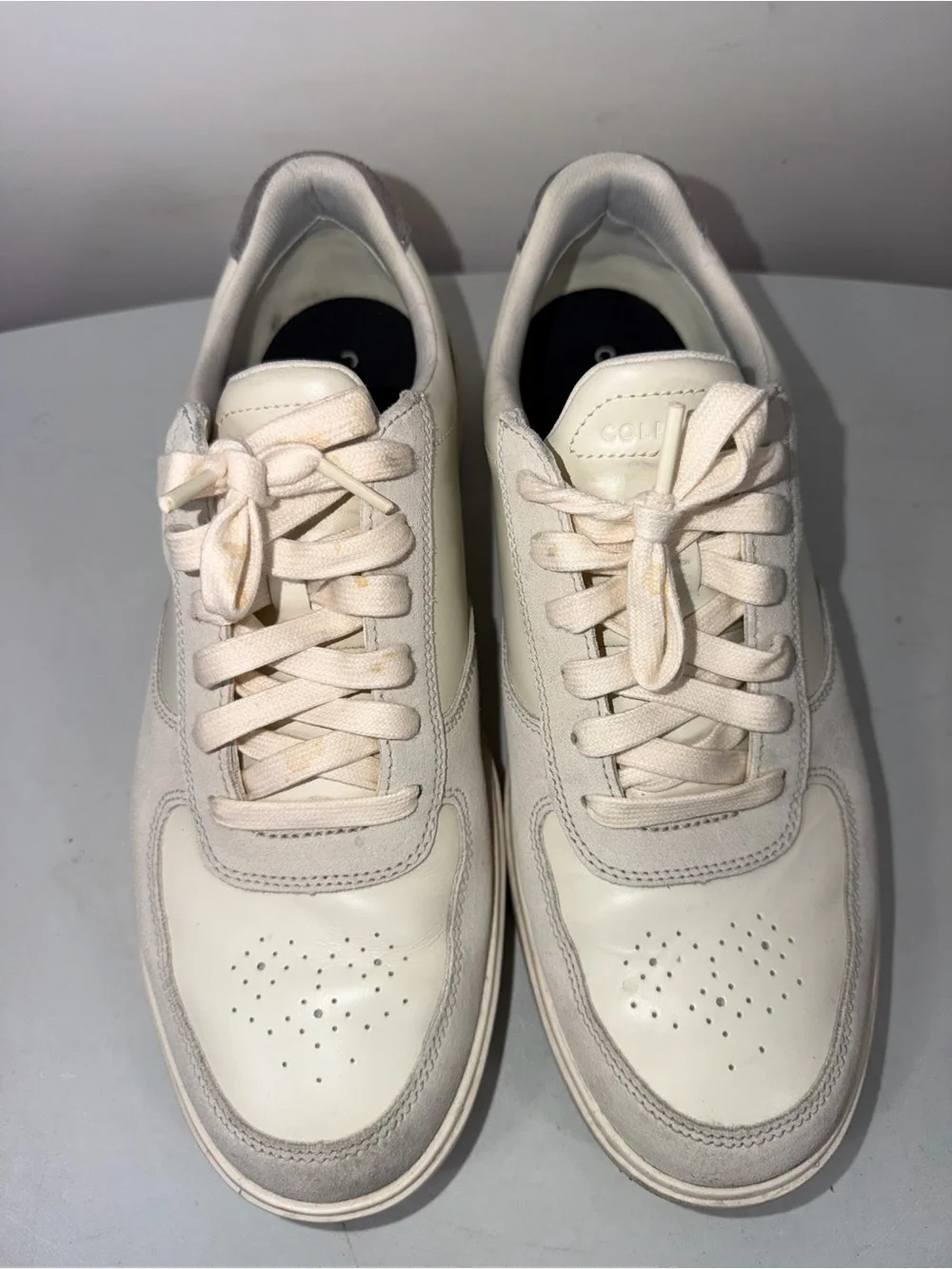 Cole Haan Men's Cream/Off-White Leather & Suede Sneakers